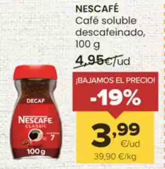 Autoservicios Familia NESCAFE Café soluble descafeinado, oferta