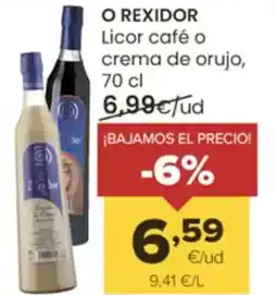 Autoservicios Familia O REXIDOR Licor café o crema de orujo oferta