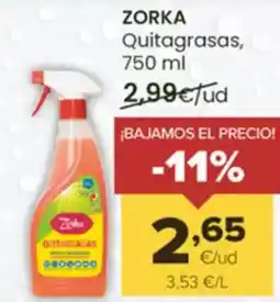 Autoservicios Familia ZORKA Quitagrasas oferta