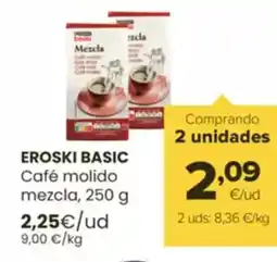 Autoservicios Familia EROSKI BASIC Café molido mezcla oferta