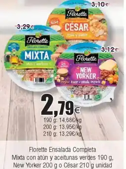 FROIZ Florette Ensalada Completa Mixta con atún y aceitunas verdes New Yorker oferta