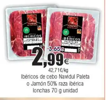 FROIZ Ibéricos de cebo Navidul Paleta o Jamón 50% raza ibérica oferta