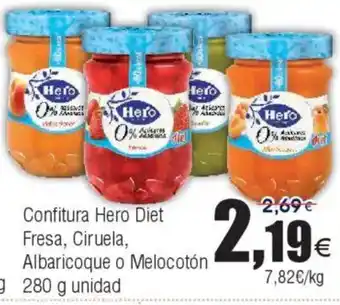 FROIZ Confitura Hero Diet Fresa, Ciruela, Albaricoque o Melocotón oferta