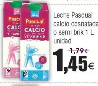 FROIZ Leche Pascual calcio desnatada o semi brik oferta