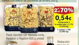 FROIZ Pasta Garofalo IGP Mafalda corta, Radiatori o Rigatoni oferta