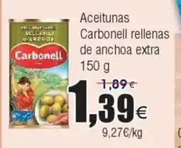 FROIZ Aceitunas Carbonell rellenas de anchoa extra oferta