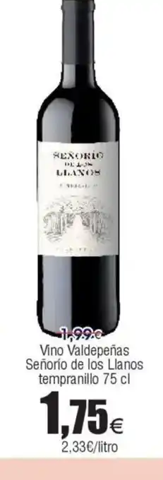 FROIZ Vino Valdepeñas Señorío de los Llanos tempranillo oferta