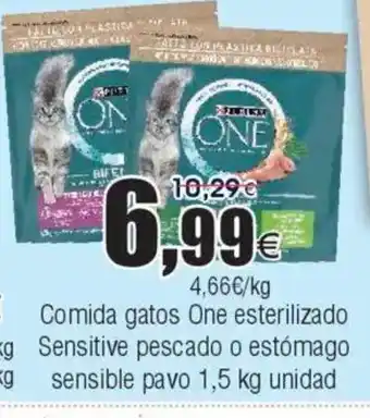 FROIZ Comida gatos One esterilizado Sensitive pescado o estómago sensible pavo oferta