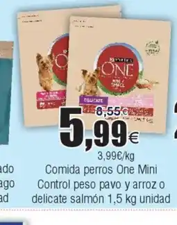 FROIZ Comida perros One Mini Control peso pavo y arroz o delicate salmón oferta