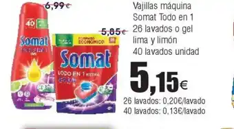 FROIZ Vajillas máquina Somat Todo en 1 oferta