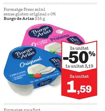 Sorli BURGO DE ARIAS Formatge fresc mini sense gluten original o 0% oferta