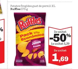 Sorli RUFFLES Patates fregides gust de pernil XL oferta