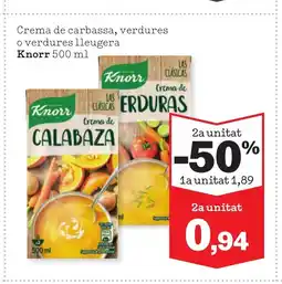 Sorli KNORR Crema de carbassa, verdures o verdures lleugera oferta