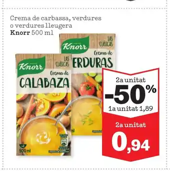 Sorli KNORR Crema de carbassa, verdures o verdures lleugera oferta