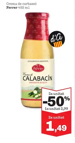 Sorli FERRER Crema de carbassó oferta