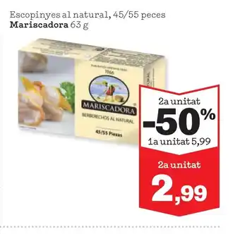 Sorli MARISCADORA Escopinyes al natural, 45/55 peces oferta