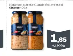 Sorli CIDACOS Mongetes, cigrons o llenties baixos en sal oferta