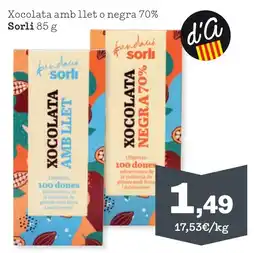 Sorli SORLI Xocolata amb llet o negra 70% oferta