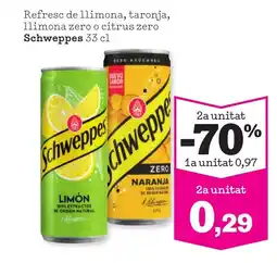 Sorli SCHWEPPES Refresc de llimona, taronja, llimona zero o citrus zero oferta