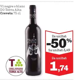 Sorli CREVETA Vi negre o blanc DO Terra Alta oferta