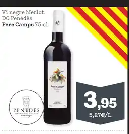 Sorli PERE CAMPS Vi negre Merlot DO Penedès oferta