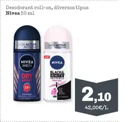 Sorli NIVEA Desodorant roll on diversos tipus oferta