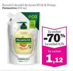 Sorli PALMOLIVE Recanvi de sabó de mans Milk & Honey oferta