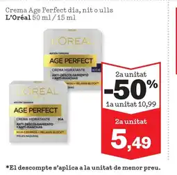 Sorli L'OREAL Crema Age Perfect dia nit o ulls oferta