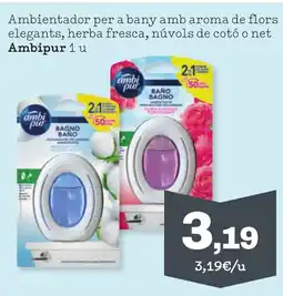 Sorli AMBIPUR Ambientador per a bany amb aroma de flors elegants, herba fresca, núvols de cotó o net oferta