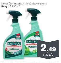 Sorli SANYTOL Desinfectant multiús clàssic o poma oferta