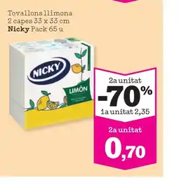 Sorli NICKY Tovallons llimona oferta