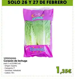 Hiper Usera VERDEMANIA Corazón de lechuga oferta