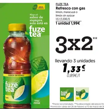 Hiper Usera FUZE TEA Refresco con gas oferta