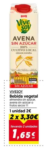 Hiper Usera VIVESOY Bebida vegetal oferta