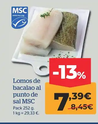 La Sirena Lomos de bacalao al punto de sal MSC oferta