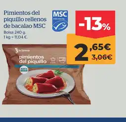 La Sirena Pimientos del piquillo rellenos de bacalao MSC oferta