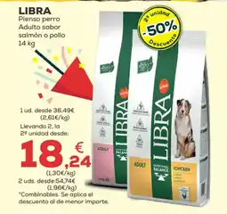 Kiwoko LIBRA Pienso perro Adulto sabor salmón o pollo oferta