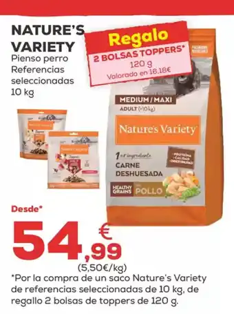 Kiwoko NATURE'S VARIETY Pienso perro Referencias seleccionadas oferta