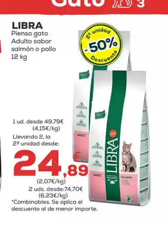 Kiwoko LIBRA Pienso gato Adulto sabor salmón o pollo oferta