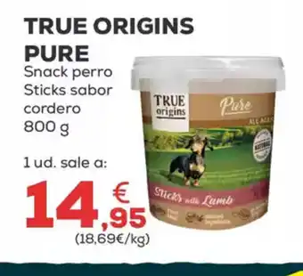 Kiwoko TRUE ORIGINS PURE Snack perro Sticks sabor oferta