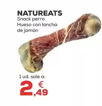 Kiwoko NATUREATS Snack perro Hueso con loncha de jamón oferta