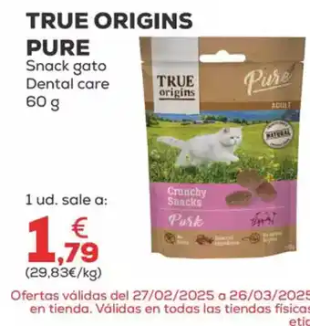 Kiwoko TRUE ORIGINS PURE Snack gato Dental care oferta