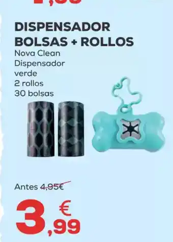 Kiwoko DISPENSADOR BOLSAS + ROLLOS Nova Clean Dispensador oferta