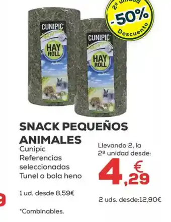 Kiwoko SNACK PEQUEÑOS ANIMALES Cunipic Referencias seleccionadas Tunel o bola heno oferta