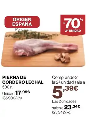 Supercor Pierna de cordero lechal oferta