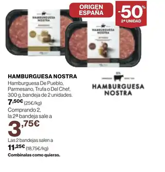 Supercor HAMBURGUESA NOSTRA Hamburguesa De Pueblo, Parmesano, Trufa o Del Chef oferta