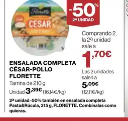 Supercor FLORETTE Ensalada completa césar-pollo oferta