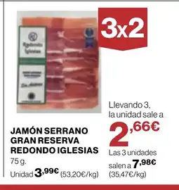 Supercor Jamón serrano gran reserva redondo iglesias oferta