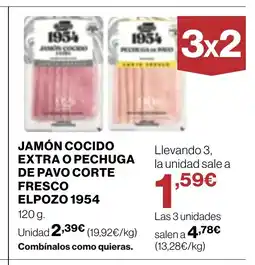 Supercor ELPOZO 1954 Jamón cocido extra o pechuga de pavo corte fresco oferta