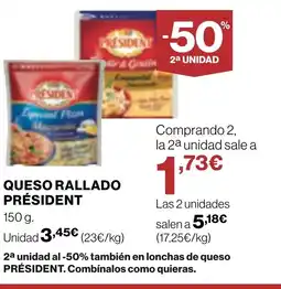 Supercor PRÉSIDENT Queso rallado oferta